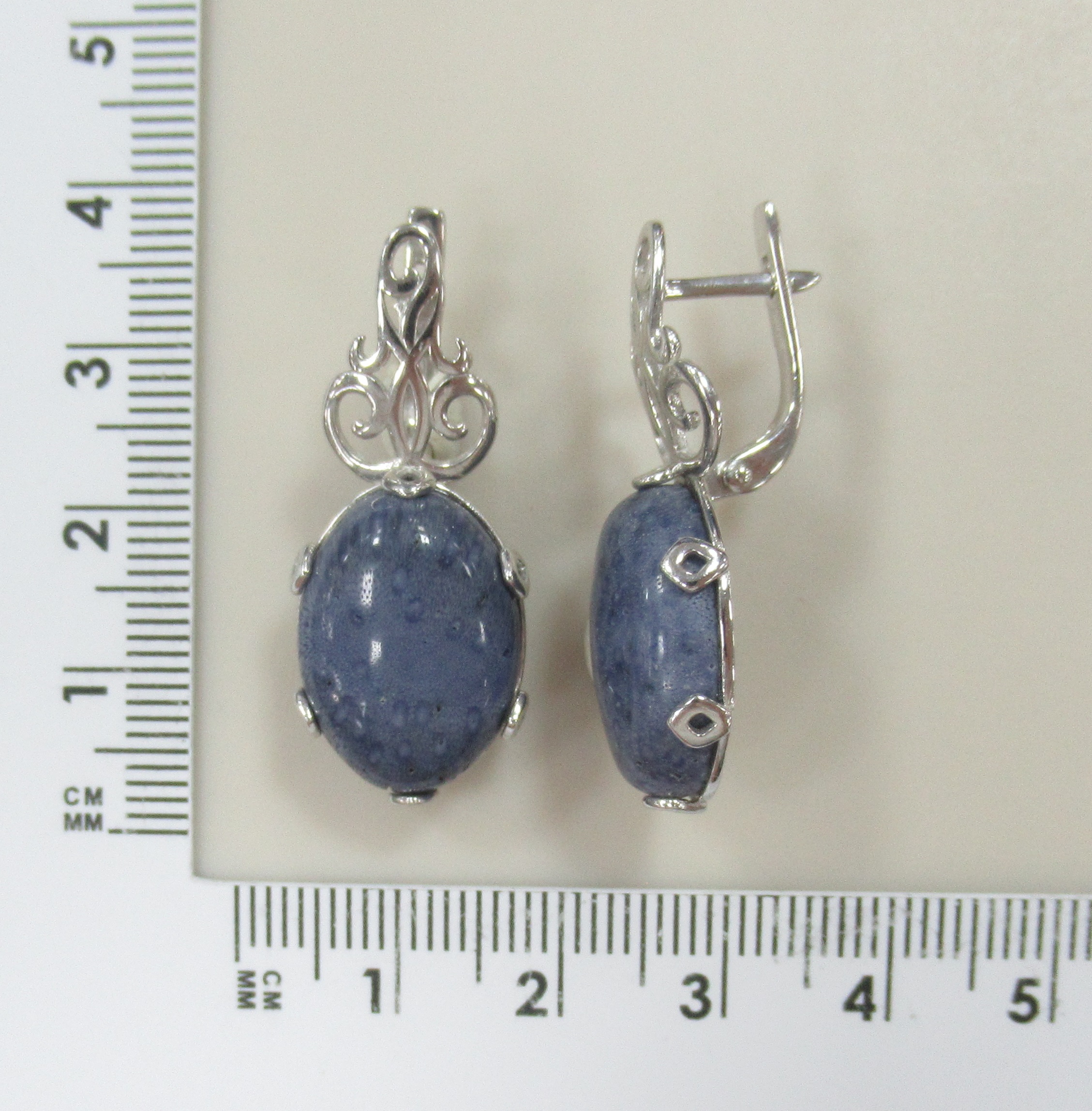 Серебряные серьги с кораллами Акори